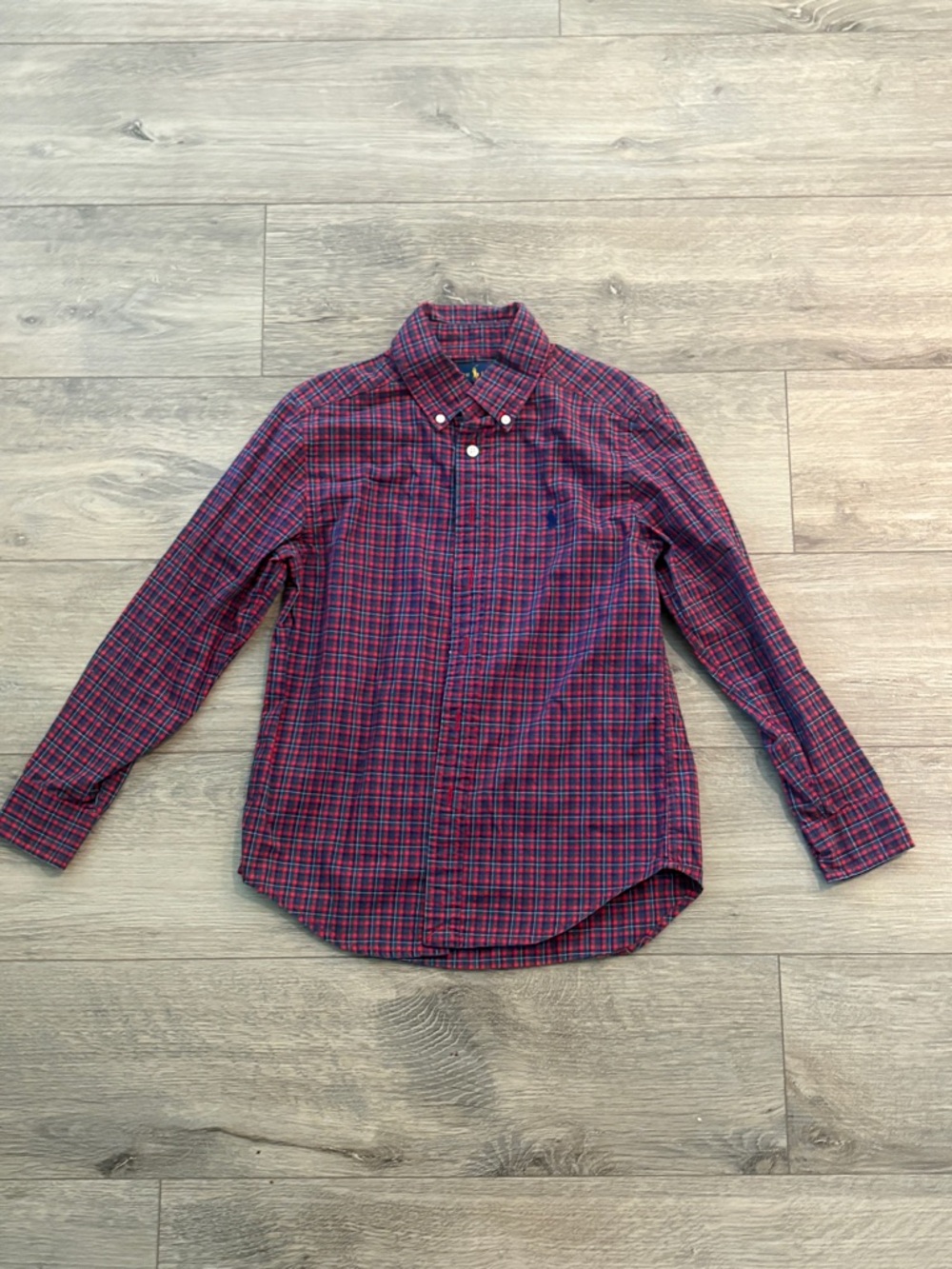 Ralph Lauren kids Red and Blue Plaid Button-Down Shirt